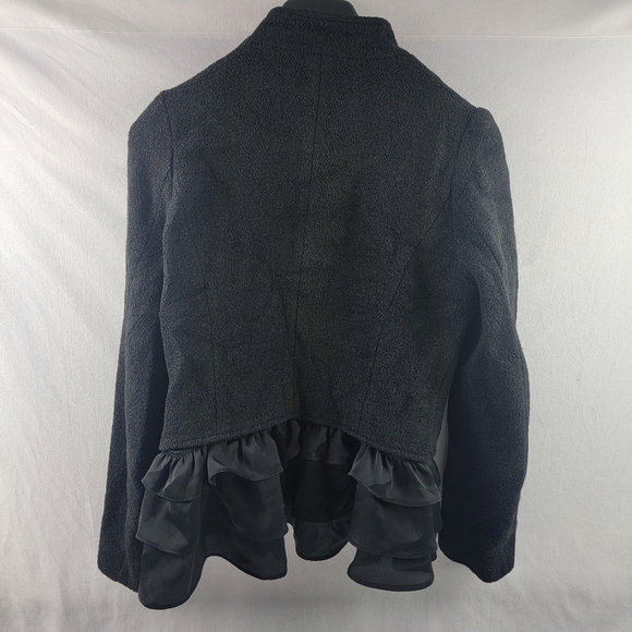 Fumblin' Foe wool blend military style removable ruffle blazer jacket Size Med - Picture 4 of 6